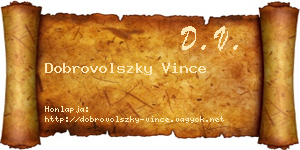 Dobrovolszky Vince névjegykártya